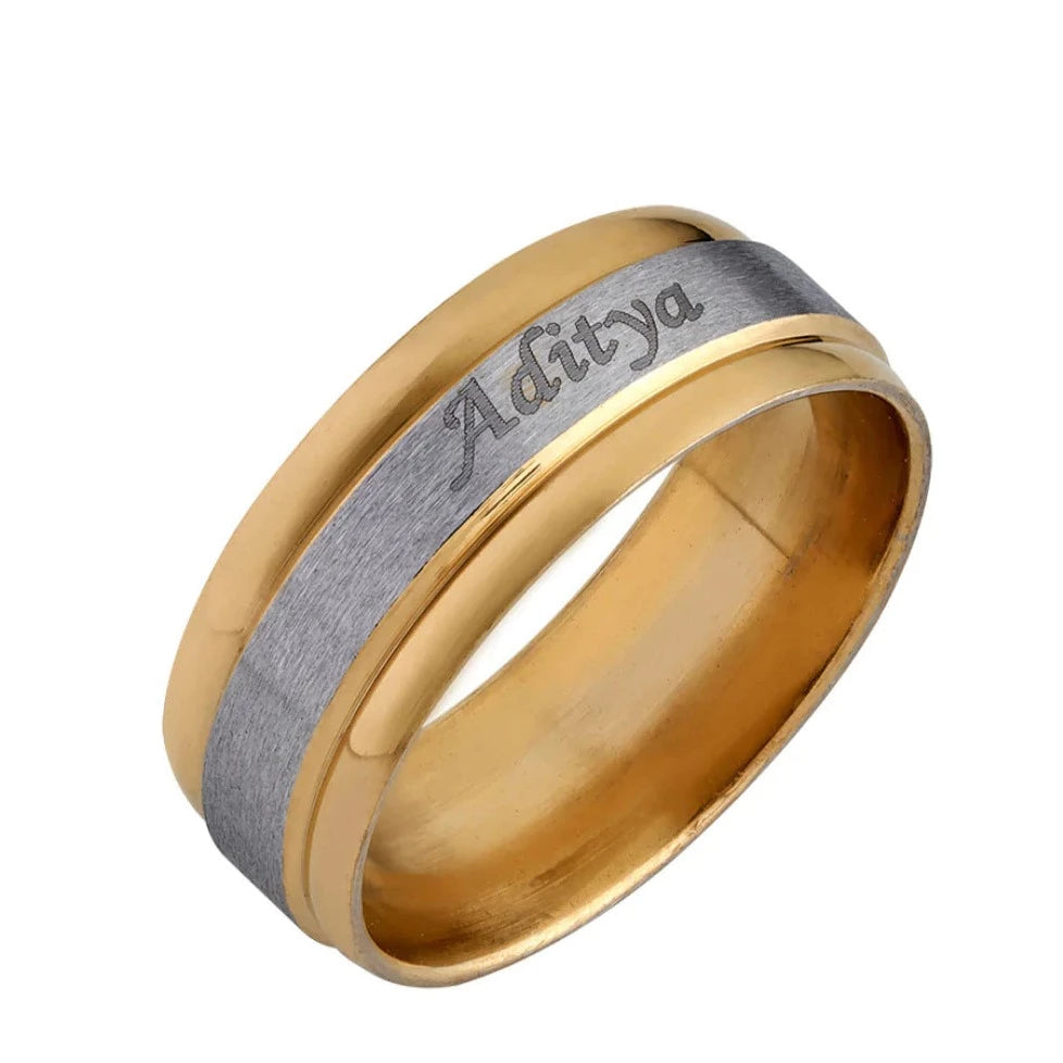 Buy & Send Personalized Name Rings | Name Engraved Unisex Finger Ring online in India | Zestpics