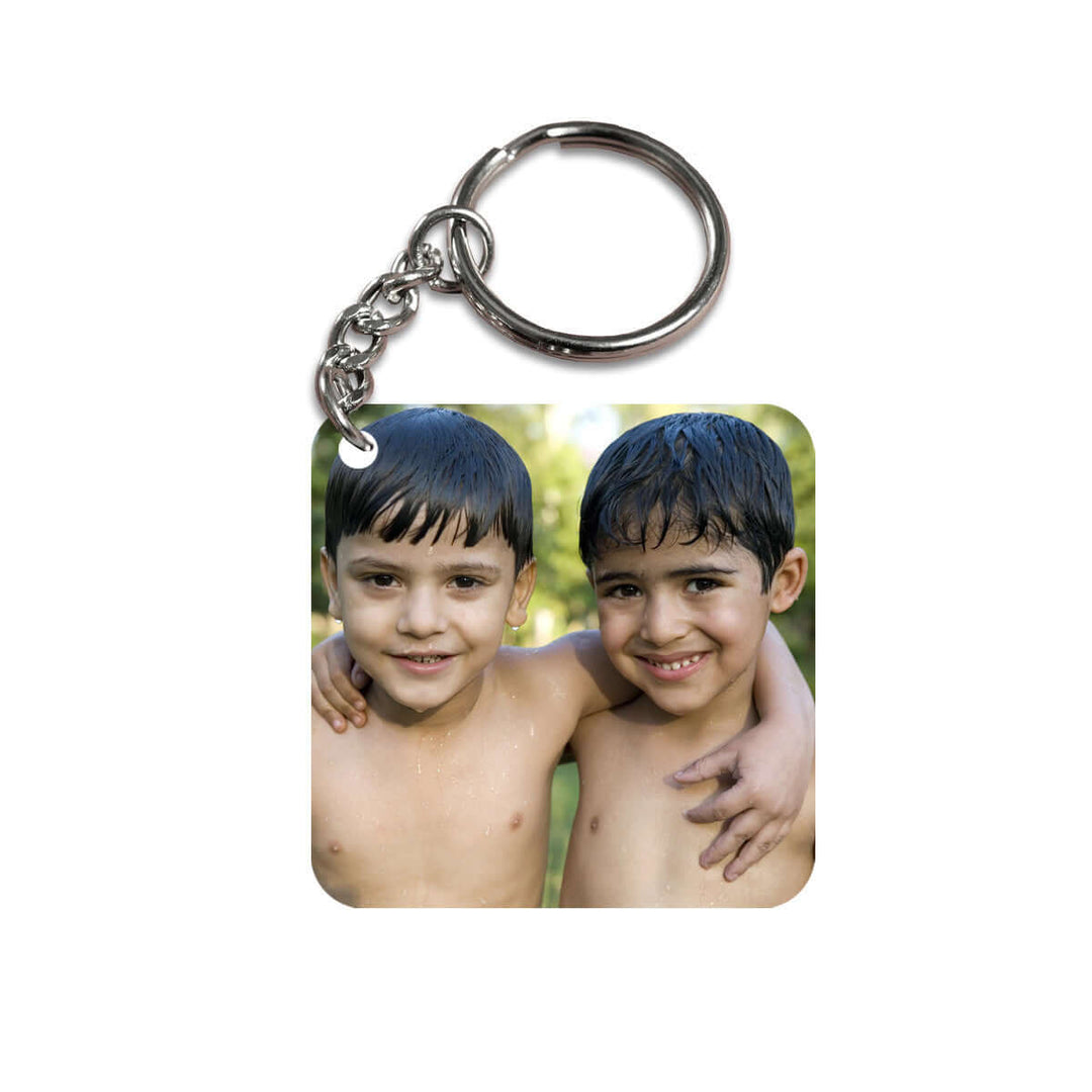 Square Photo Keychain, Printed Keychain, Wooden Keychain, Photo Keychain | Zestpics