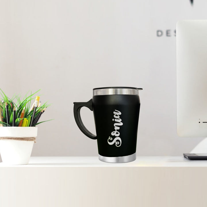 Travel Mug,  Personalised Travel Mugs, Black Mug, Coffee Mug with Lid | Zestpics