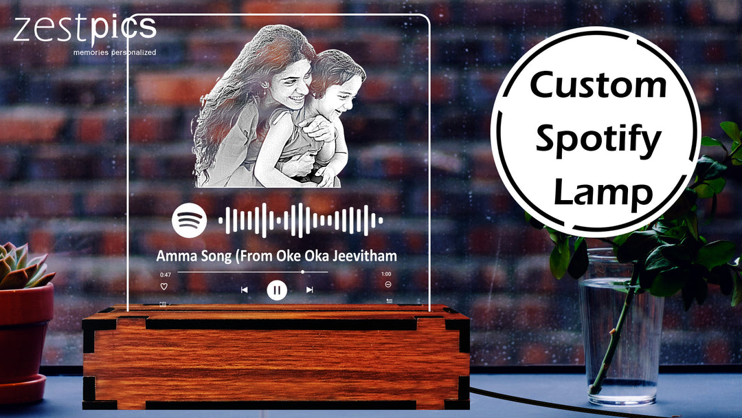 Spotify Plaque with LED Stand, Spotify Code, Spotify Frame, Spotify Photo Frame | Zestpics